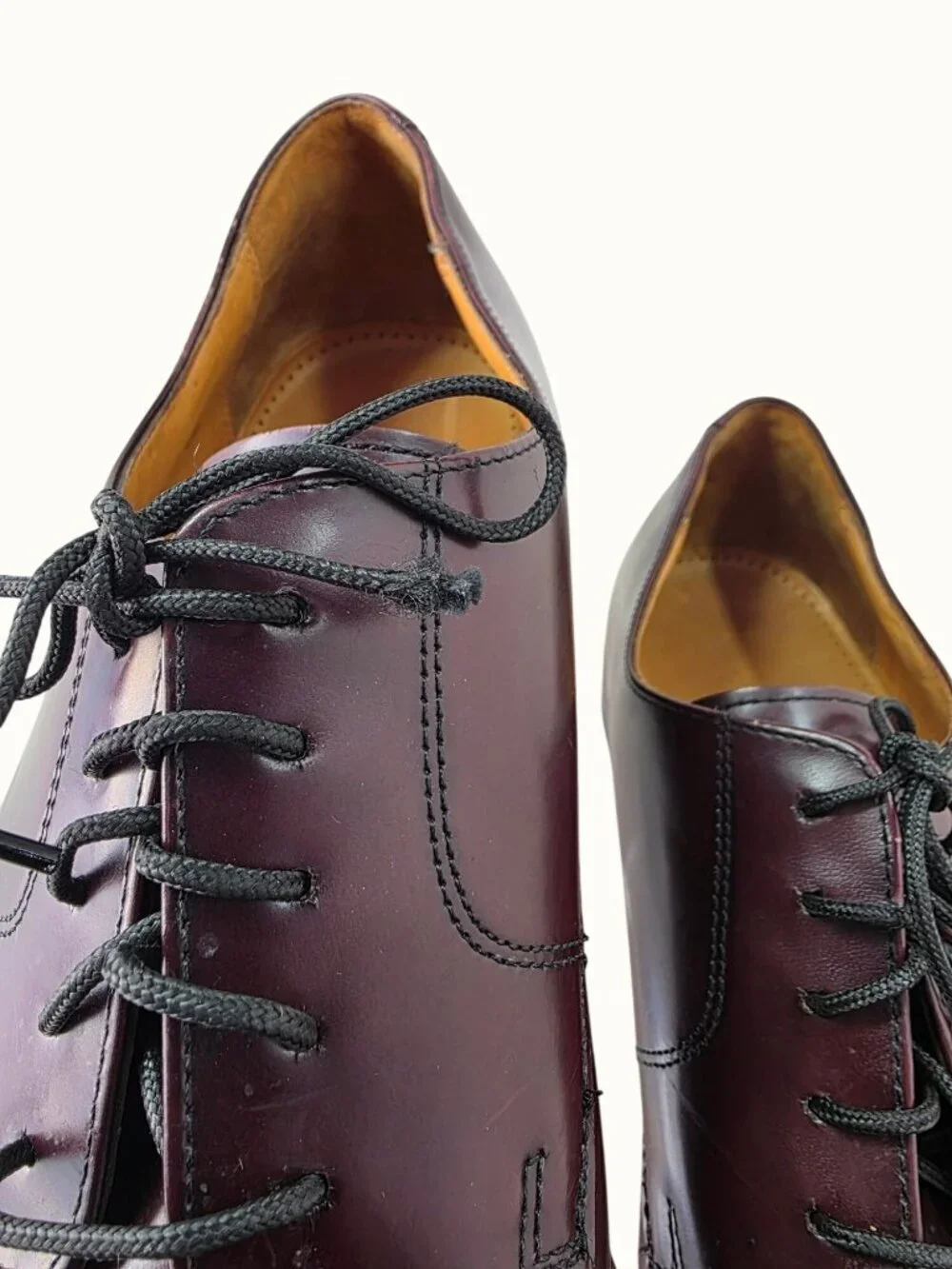Cole Haan Mens Dress Shoes 12D Burgundy Leather Oxford Vintage Made in India
